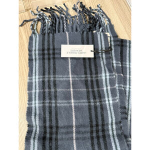 Women's James Pringle Weavers Blue Check Plaid Scarf One Size